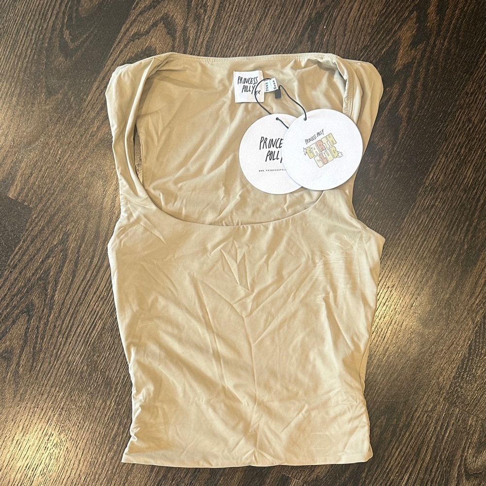 Princess Polly Beige Scoop Neck camisole